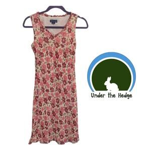 Vtg ANN TAYLOR Pink Floral Silk Dress Size 2 Romantic Y2K Feminine Coquette K2